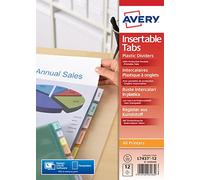 Avery Pochette - divisor para archivadores, transparente, varios colores, color transparente A4 +