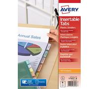 Avery Pochette - divisor para archivadores, transparente, varios colores, color transparente A4 +
