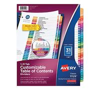 Avery Ready Index - Separadores de tabla de contenido, 31 pestañas, multicolor, [3 juegos] (11129)