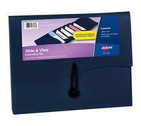 Avery Slide & View 73545 - Carpeta expansible para archivos, 6 bolsillos, tamaño carta, 1 carpeta azul marino
