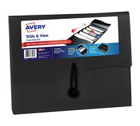 Avery Slide & View - Carpeta expansible para archivos, 5 bolsillos, tamaño carta, 1 carpeta negra (73517)