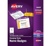 Avery Top-Loading 74459 - Insignias de nombre para colgar, 7,6 x 10,16 cm, caja de 100, paquete de 5 (74459)