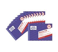 AVERY Zweckform 1736-10 - Bloc de recibos (A6 horizontal, 2 x 40 hojas, autocopiante, impresión de documentos a prueba de falsificaciones, para cantidades inferiores al IVA para DE/AT), 10 unidades,