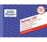 Avery Zweckform 1742 Adams pequeño Empresario, DIN A6, papel autocopiativo, 2 x