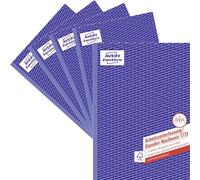 AVERY Zweckform 1773 - 5 horas de prueba (A4, autocopiable, verificadas por expertos legales, para Alemania y Austria para registro completo del tiempo de trabajo, 2 x 40 hojas), 5 unidades, color