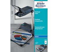 Avery 2502 Inyección de tinta A4 (210×297 mm) Poliéster Transparente 50hojas transparencia para impresión - Película transparente (Poliéster, Transparente, Inyección de tinta, A4 (210×297 mm), 210 x 297 x 0,11 mm, 0,11 mm)