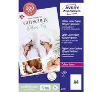 Avery Zweckform 2798 - Pack de 100 hojas de papel fotográfico para impresoras, 210 x 297 mm, color blanco