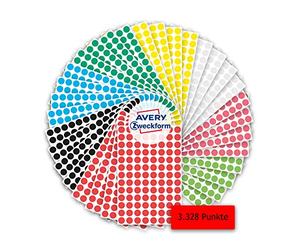 Avery Zweckform 3.328 Puntos adhesivos (autoadhesivos, 8 mm de diámetro, 416 puntos adhesivos por , 8 es, pegatinas redondas para calendario, planificador y para manualidades, papel, mate) 59994