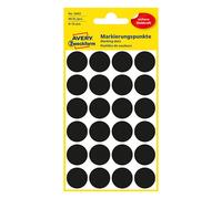 AVERY Zweckform 3003 - Puntos adhesivos para marcar (96 unidades, diámetro de 18 mm, 4 hojas, adhesivos para codificación de colores, adhesivos redondos para calendarios, planificadores y manualidades, papel) color negro