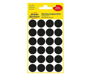 Avery Zweckform 3003 gomets de 18 mm negros (96 etiquetas)