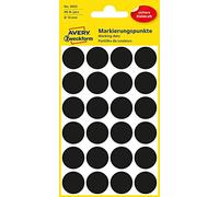 AVERY Zweckform 3003 - Puntos adhesivos para marcar (96 unidades, diámetro de 18 mm, 4 hojas, adhesivos para codificación de colores, adhesivos redondos para calendarios, planificadores y manualidades, papel) color negro
