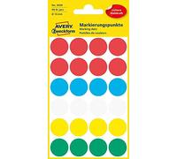 Avery Zweckform 3089 - Puntos de marcación autoadhesivos, 18 mm de diámetro, 96 puntos adhesivos en 4 hojas, pegatinas redondas para calendario, planificadores y para manualidades, papel, mate)