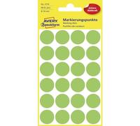 AVERY Zweckform 3174 marcadores adhesivos (18 mm de diámetro, 96 puntos adhesivos en 4 hojas, pegatinas redondas para calendarios, planificadores y manualidades, papel, mate), color verde fluorescente