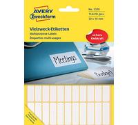 Avery Zweckform 3320 - Etiquetas multiusos (32 x 10 mm, 1144 unidades), color blanco