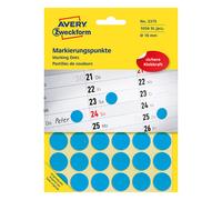 Avery Round Labels, Blue Ø 18 1056pieza(s) - Etiqueta autoadhesiva (Blue Ø 18, 1056 pieza(s))