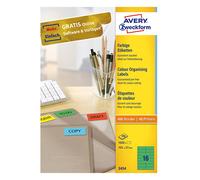 Avery Zweckform 3454 Etiquetas universales A4 105 x 37 mm verdes (1600 etiquetas)