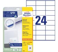 AVERY Zweckform 3490 Address Labels A4 with UltraGrip 70 x 36 mm 30 Sheets Matte