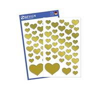 Avery Zweckform 4400 Pegatina Decorativa, 114 Pegatinas, color corazones dorado