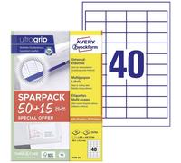 AVERY Zweckform 4780-65 Universal Labels (2,000 Plus 600 Extra Adhesive Labels,