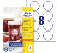 Avery Zweckform 5081 mermelada - Etiquetas (A4, 80 etiquetas, redondo, despegabl