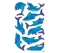 Avery Zweckform 53444 - Pegatinas para niños, (delfines, material de papel con purpurina), 2 arcos, 18 pegatinas