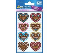 Avery Zweckform 55142 Pegatina Decorativa (Corazón) de jengibre 8 Pegatinas