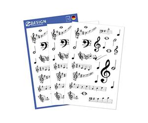 Avery-Zweckform 55151 - Notas musicales adhesivas, color negro