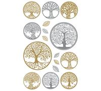 Avery Zweckform 55654 - Pegatinas metálicas, 14 unidades, diseño con el árbol de la vida