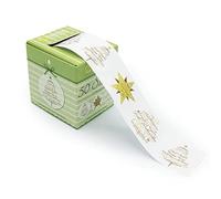 Avery Zweckform 56825-A - Pegatinas en rollo, diseño con texto Weihnachten, 50 unidades en caja dispensadora, paquete estable
