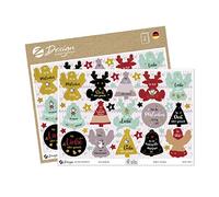 AVERY Zweckform 66 pegatinas navideñas con estrellas hechas a mano (pegatinas de Navidad en hoja A5 con relieve dorado, papel autoadhesivo, decoración navideña, estrellas doradas) 54615