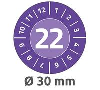 Avery Zweckform 6944-2022 - 80 placas de prueba 2022 (resistentes, muy autoadhesivas, diámetro de 30 mm, autoadhesivas, con sello de calidad de vinilo), color morado
