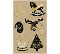 AVERY Zweckform 7 pegatinas Navidad deseos X-Mas (fabricadas en Alemania, pegatinas de Navidad de papel reciclado, autoadhesivas para tarjetas, regalos, bolsas), 1 hoja/7 pegatinas, 52291