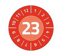 AVERY Zweckform 80 placas de prueba con año 2023 (antifalsificación, autoadhesivas, diámetro de 30 mm, pegatinas de prueba, sello de prueba para escribir), art. 6946-2023, color rojo