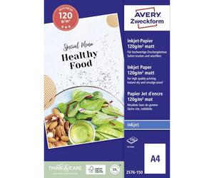 Avery Zweckform Art. 2576-150 Business Inkjet - Papel para impresora de inyección de tinta (150 hojas, 120 g/m², DIN A4, papel mate para impresora de inyección de tinta), color blanco