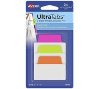 AVERY Zweckform Art. 74753 Tiras adhesivas transparentes/neón (24 notas adhesivas, 50,8 x 38,1 mm, índice de rotulación, notas adhesivas extraíbles, marcadores de página, notas adhesivas)