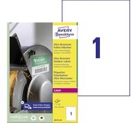 AVERY Zweckform B4775-50 - Etiquetas adhesivas resistentes (50 unidades, 210 x 297 mm en A4, autoadhesivas, para superficies difíciles, imprimibles, para exteriores, 50 hojas), color blanco