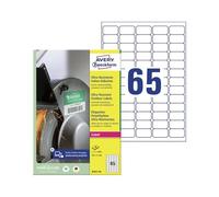 AVERY Zweckform B7651-50 - Etiquetas adhesivas resistentes (3250 unidades, 38 x 21 mm, A4, autoadhesivas, para superficies difíciles, 50 hojas), color blanco