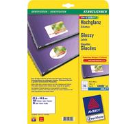 Avery Zweckform C6080-10 - Etiqueta autoadhesiva (Blanco, Rectángulo, Permanente, 63.5 x 46.6mm, A4, Papel)