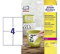 Avery Zweckform etiqueta 105 x 148 mm, resistente a la intemperie, WS 20blatt 80ST ablã ¶ sbar