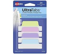 AVERY Zweckform Item 74768 Tiras adhesivas transparentes/pastel (24 notas adhesivas, 63,5 x 25,4 mm, pestañas de índice de película, notas adhesivas extraíbles, marcadores de página, notas adhesivas,