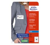 Avery Zweckform J4785-20 Etiquetas autoadhesivas para credenciales para impresoras de inyección de tinta, 50 x 80 mm, blancas (200 etiquetas)
