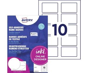 Avery Zweckform J4785-20 - Etiquetas de nombre para impresora de inyección (80 x 50 mm, 20 hojas, 200 etiquetas), color blanco