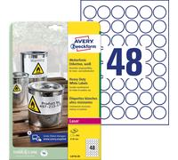 Avery Zweckform L4716-20 - Etiquetas (impermeables, diámetro 30 mm, 20 hojas, 96