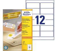 Avery Zweckform L4743REV-100 - Etiquetas (100 hojas, 1200 etiquetas, 99,1 x 42,3