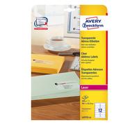 Avery Zweckform L4772-25 Etiquetas transparentes de 99,1 x 42,3 mm (300 etiquetas)