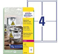 Avery Zweckform L4774-20 Heavy Duty White Labels 99.1 x 139 mm Weather-Resistant