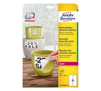 Avery Zweckform L4774REV-20 Etiquetas resistentes a la intemperie A4 99,1 x 139 mm blancas (80 etiquetas)