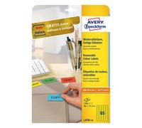Avery Zweckform L4793-20 Etiquetas A4 38,1 21,2 mm amarillas (1300 etiquetas)