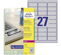 Avery Zweckform L6011-20 - Etiqueta autoadhesiva (Plata, Rectángulo redondeado, Permanente, DIN A4, Poliéster, 78 g/m²)