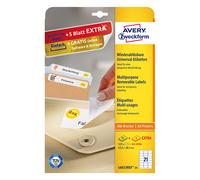 Avery Zweckform L6023REV-25 Etiquetas extraíbles A4 63,5 x 38,1 mm blancas (525 etiquetas)